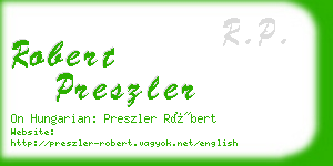 robert preszler business card